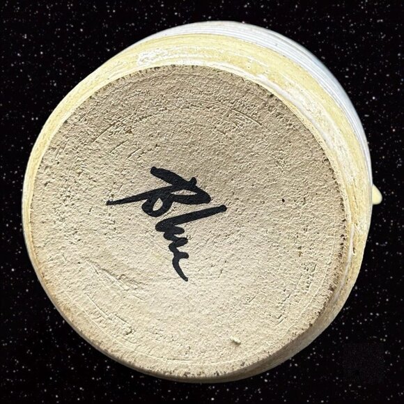 Hand Trown Pottery Jug Pitcher Hand Made Signed Blue Stoneware Vintage 11”T 6”W - Picture 5 of 16